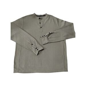 Rag & Bone Mens Size Large Waffle knit Henley Grungecore Distressed Shirt Preppy